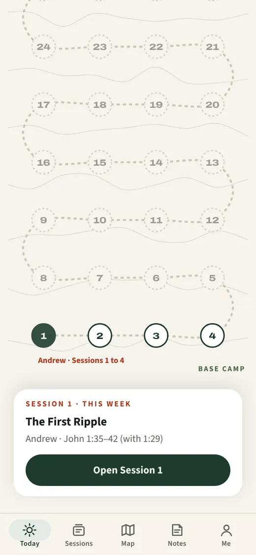 See the year as a climb: a screen from the app.