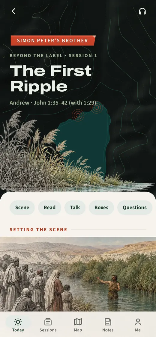 Read the session: a screen from the app.