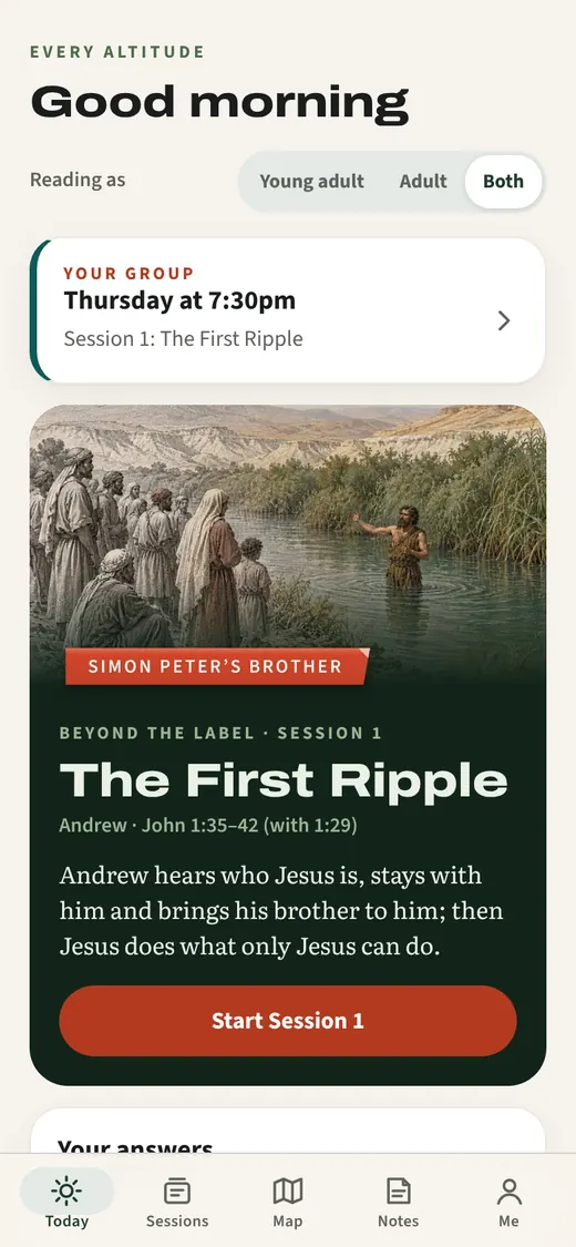 The app’s Today screen.